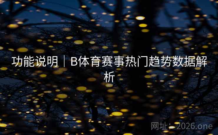 功能说明|B体育赛事热门趋势数据解析